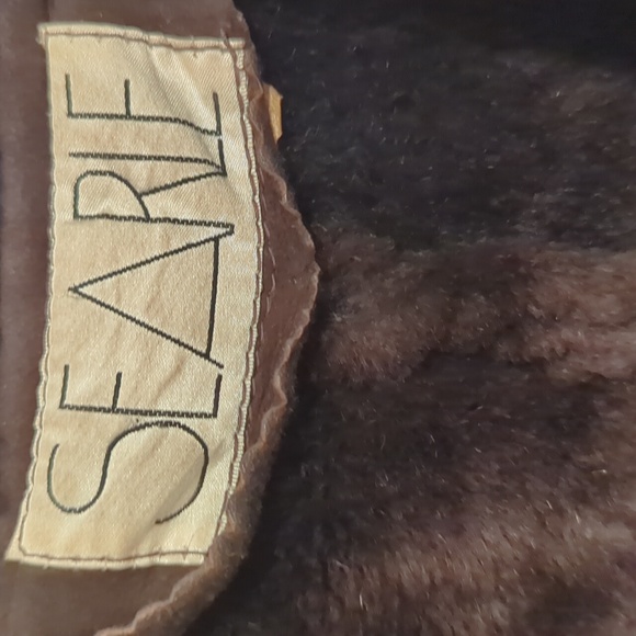 Vintage Women's Brown Shearling Suede Trench Coat - Picture 4 of 6